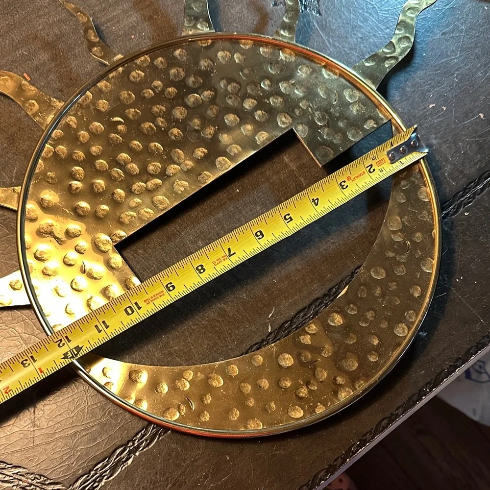 Stainless steel Sunburst Wall Accent - Gold Decorative Wall Decor